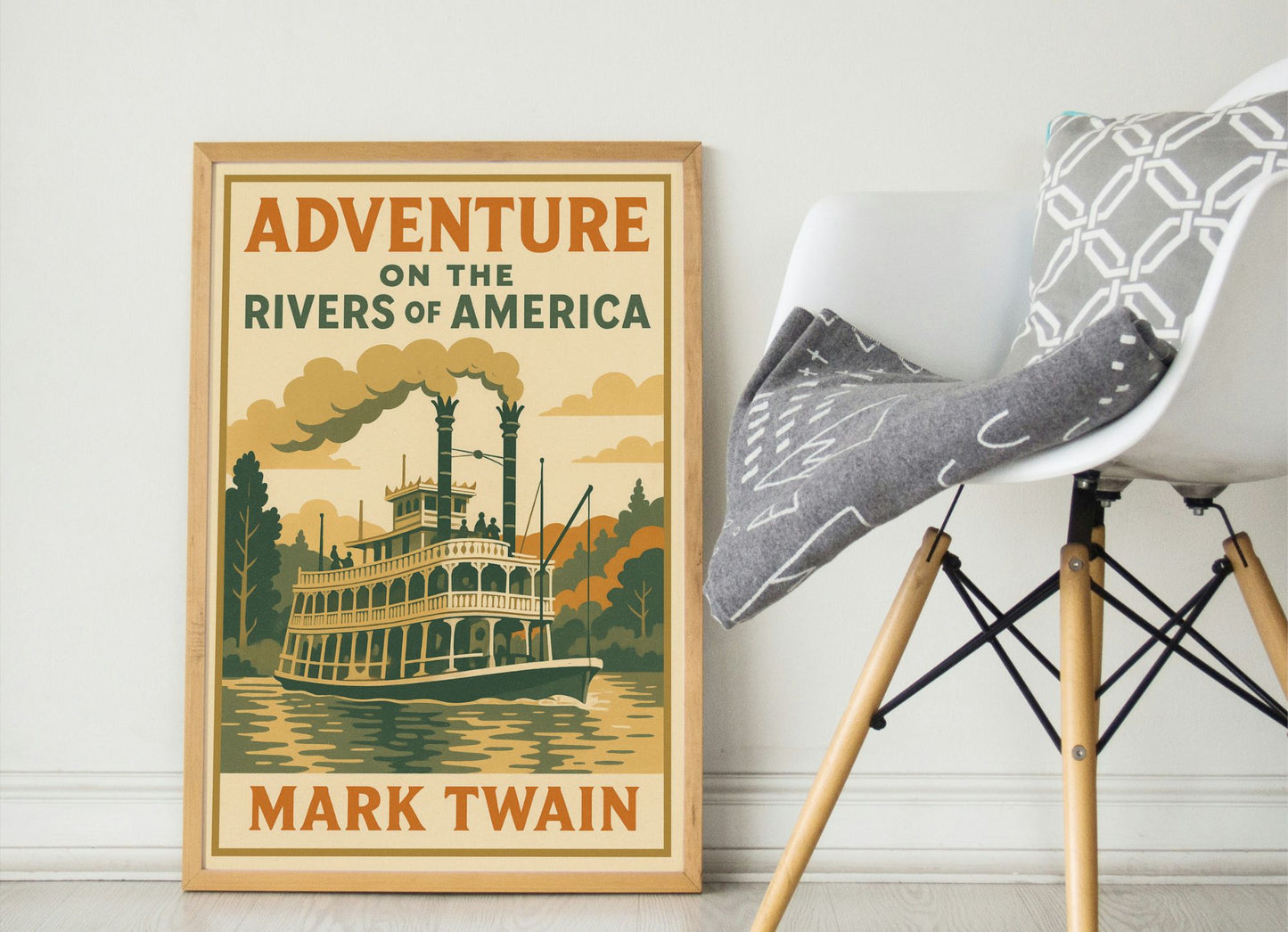 Adventure on the Rivers of America Print – Vintage Travel Poster for Disney Fans