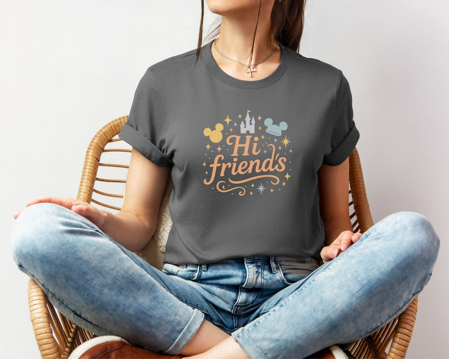 "Hi Friends" T-Shirt – Disney Greeting Inspired Tee for Disney World Fans