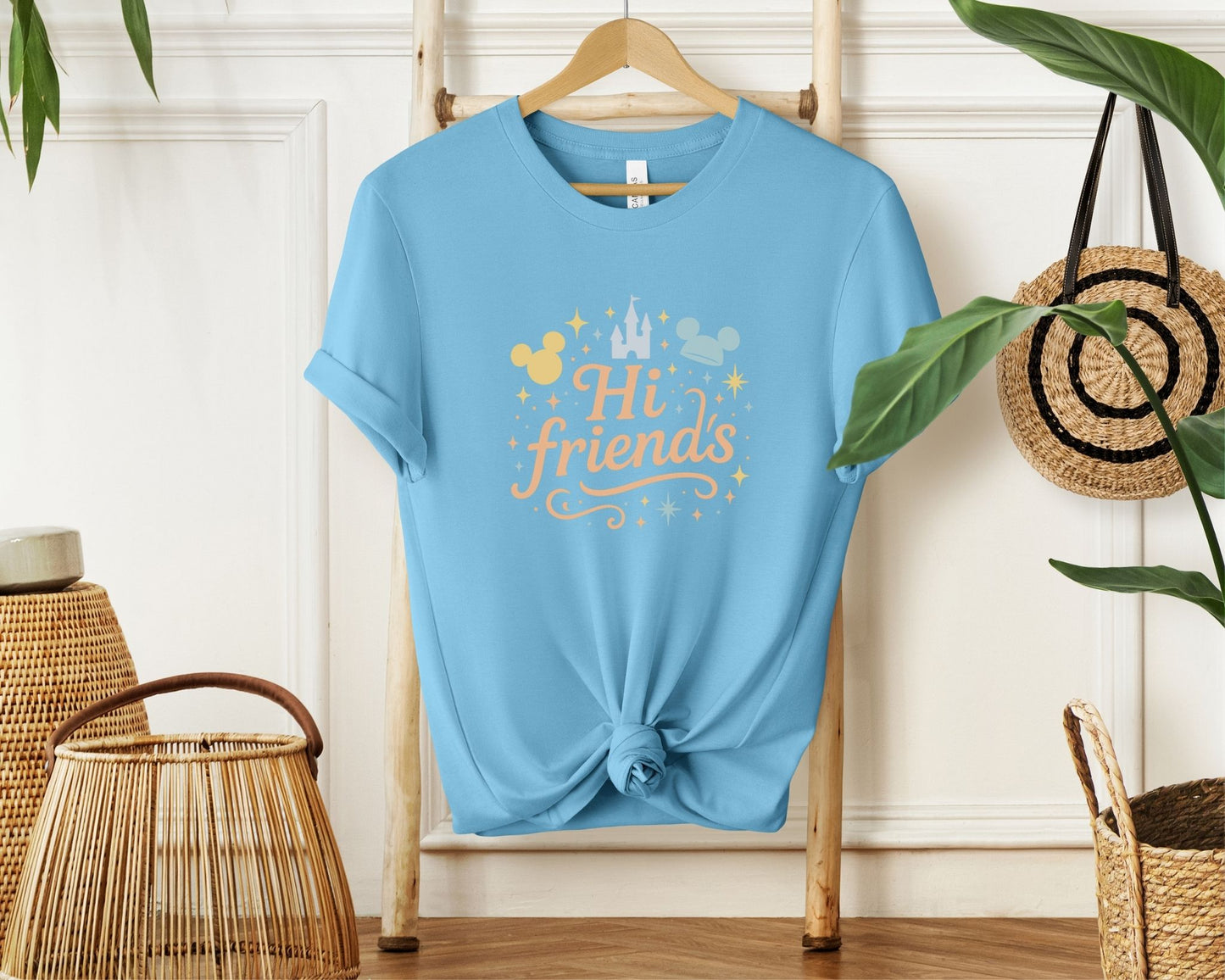"Hi Friends" T-Shirt – Disney Greeting Inspired Tee for Disney World Fans