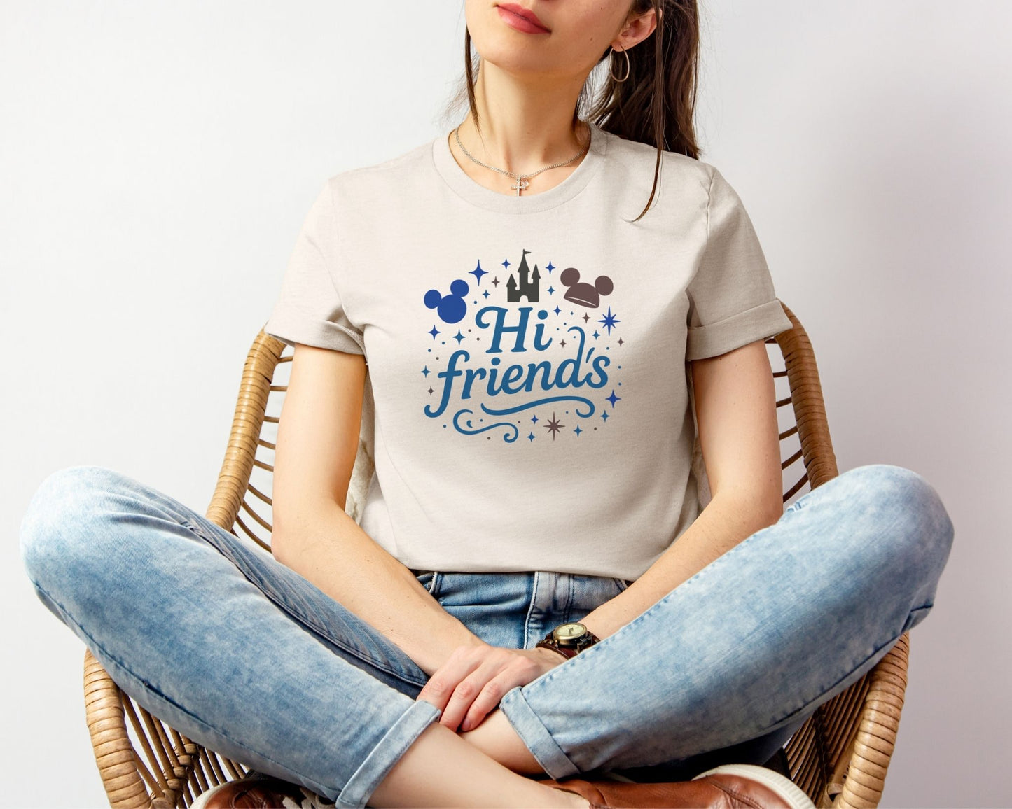 "Hi Friends" T-Shirt – Disney Greeting Inspired Tee for Disney World Fans