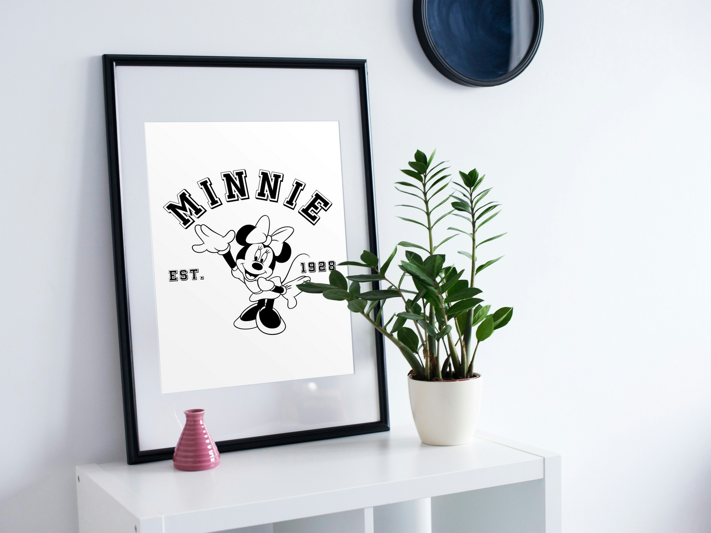 Minnie Mouse Est. 1928 Print – Vintage Disney Wall Art for Classic Cartoon Fans