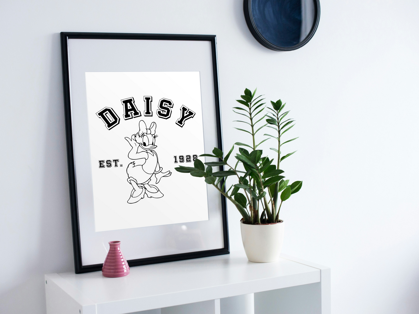 Daisy Duck Est. 1928 Print – Vintage Disney Wall Art for Classic Cartoon Fans