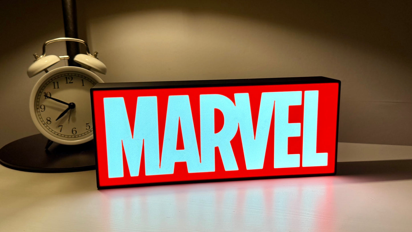 Marvel Inspired Light Box USB Powered Dimmable LED Lamp Superhero Room Decor Marvel Fans Gift