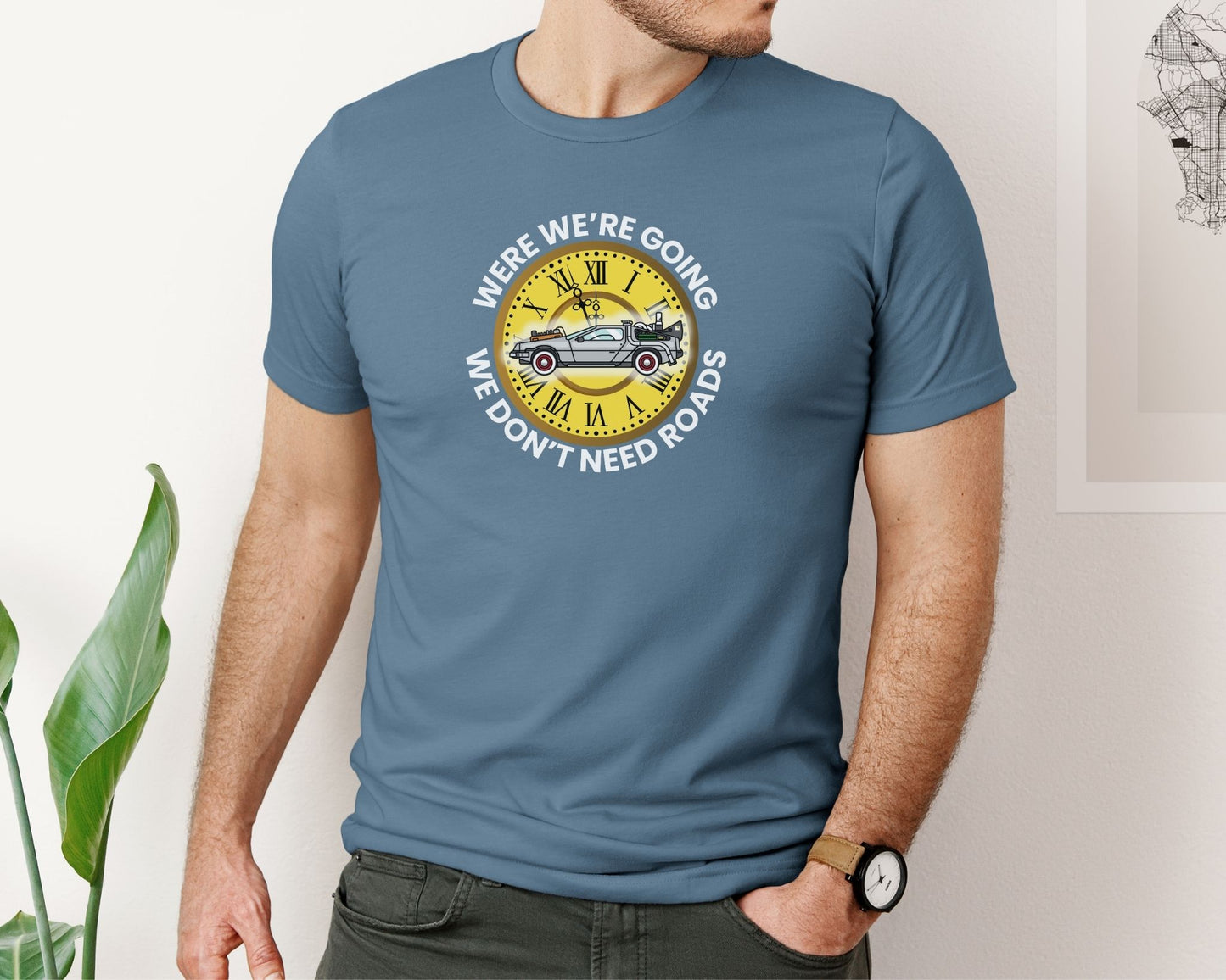 Where We’re Going, We Don’t Need Roads T-Shirt – Back to the Future Inspired Tee for 80s Movie Fans