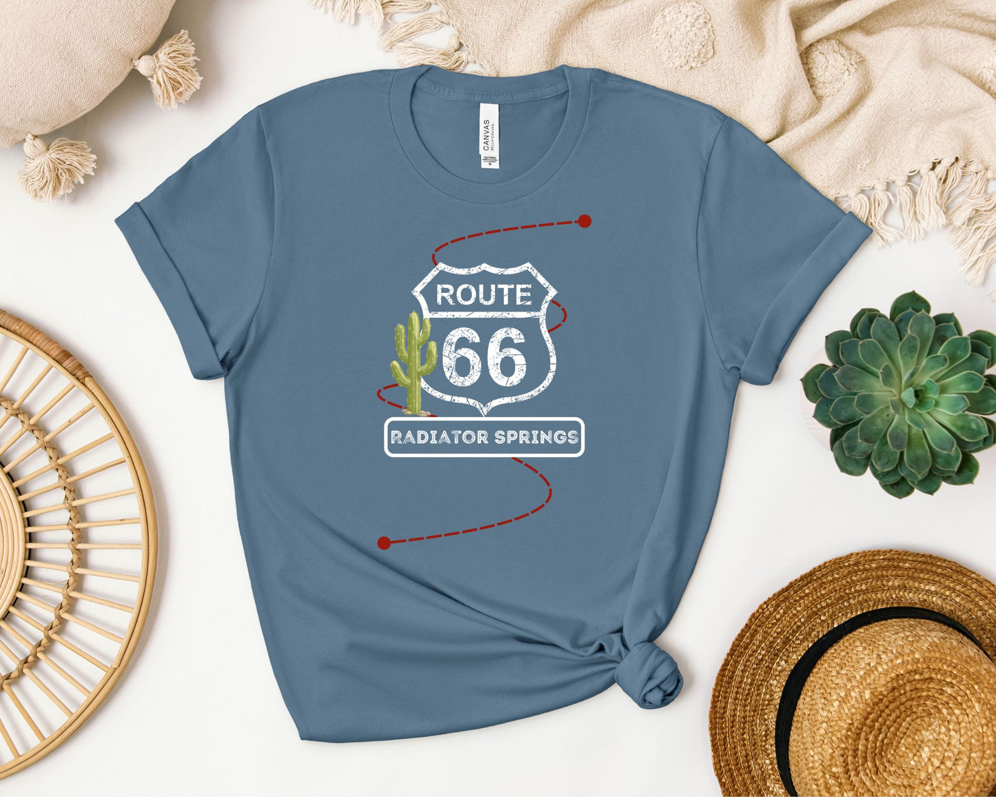 Radiator Springs Route 66 T-Shirt – Pixar Cars Fan Tee for Disney Trips