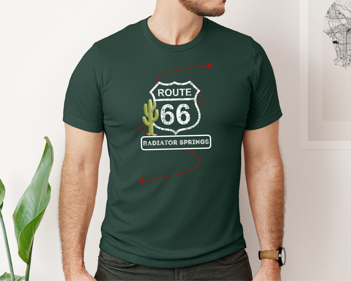 Radiator Springs Route 66 T-Shirt – Pixar Cars Fan Tee for Disney Trips
