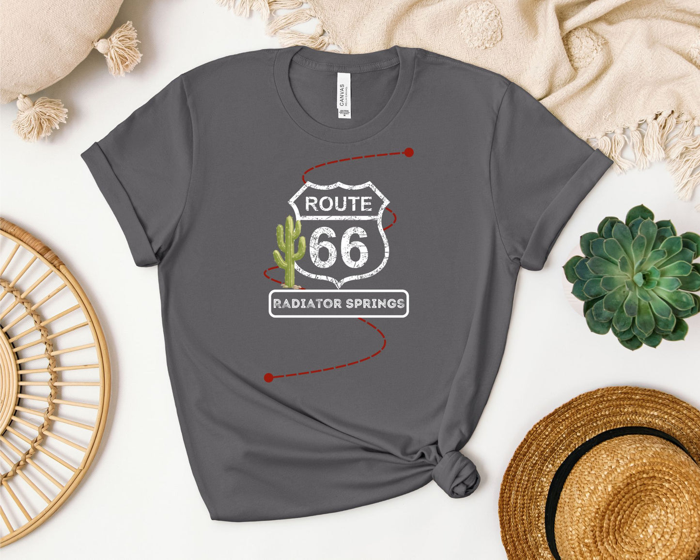 Radiator Springs Route 66 T-Shirt – Pixar Cars Fan Tee for Disney Trips
