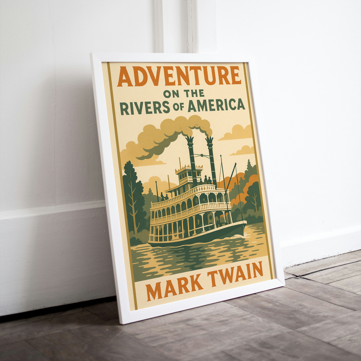 Adventure on the Rivers of America Print – Vintage Travel Poster for Disney Fans