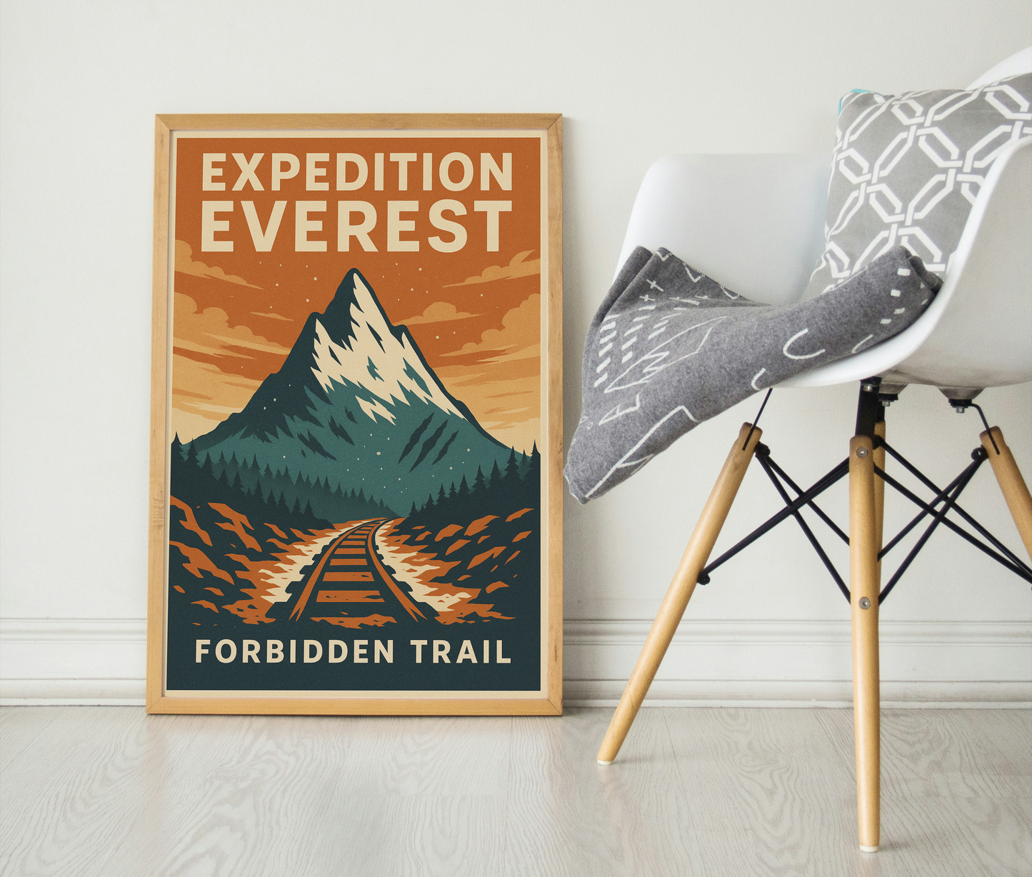 Expedition Everest Poster – Yeti Mountain Wall Art for Disney & Coaster Fans