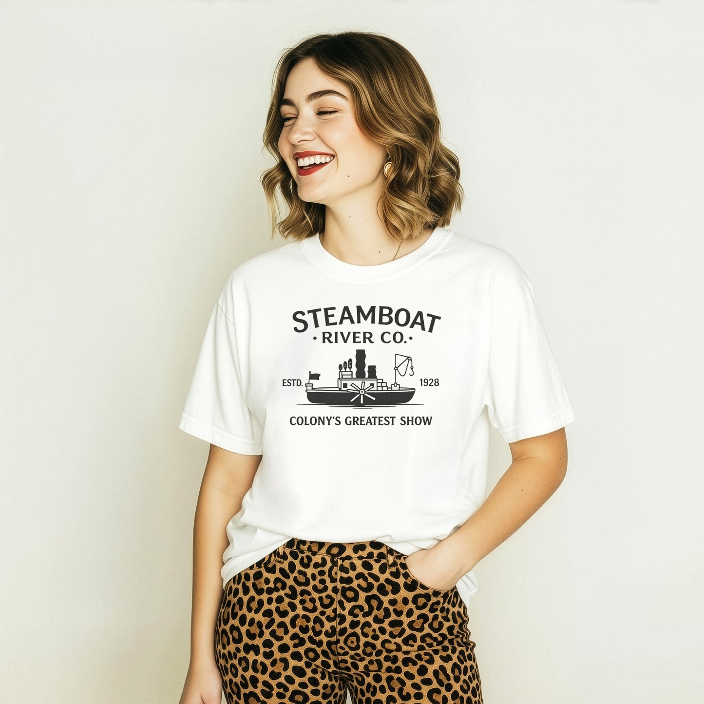Steamboat Willie Inspired T Shirt Vintage Riverboat Tee Retro Cartoon Style Shirt Steamboat River Co Graphic Theme Park Fan Gift