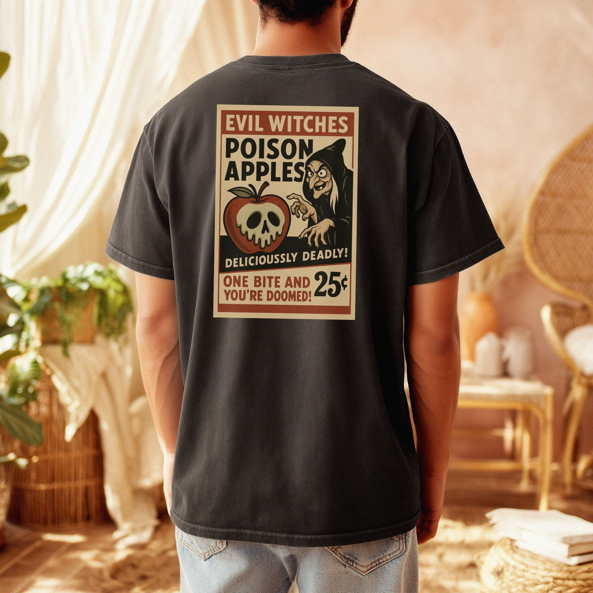 Poison Apple T Shirt Evil Queen Inspired Vintage Graphic Tee Fairytale Villain Halloween Shirt