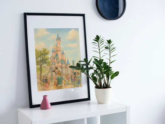 Sleeping Beauty Castle Watercolour Print – Disneyland Paris Inspired Wall Art for Disney Fans