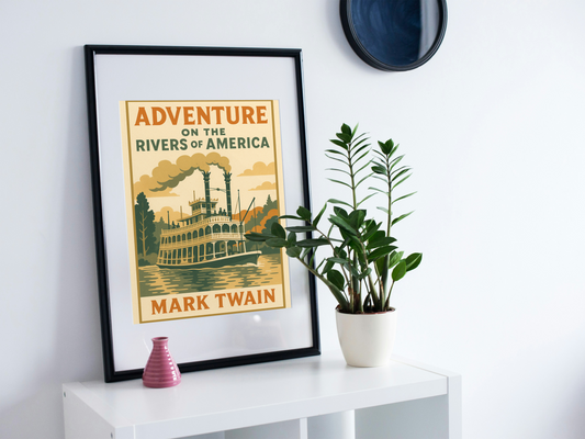Adventure on the Rivers of America Print – Vintage Travel Poster for Disney Fans