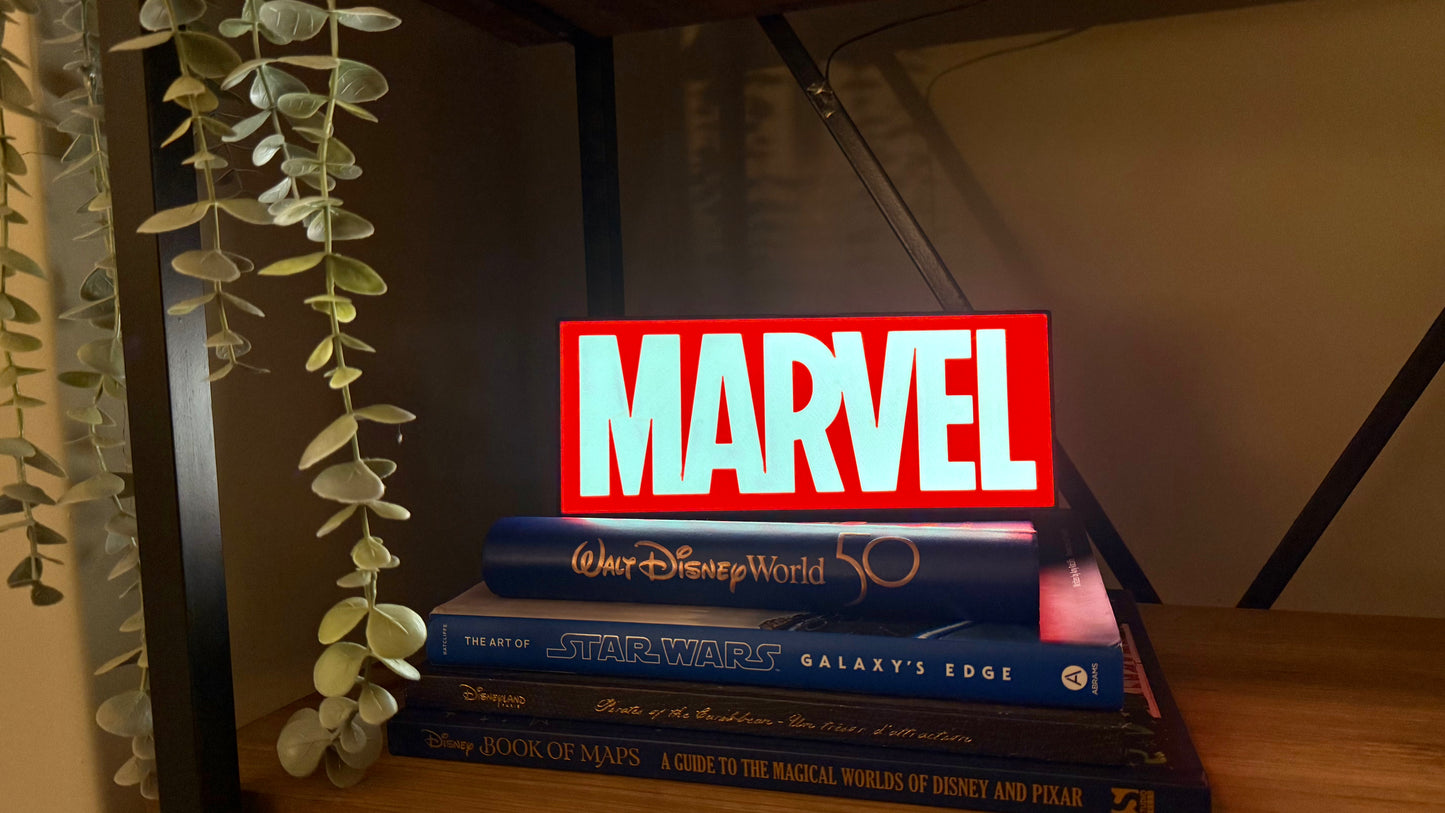 Marvel Inspired Light Box USB Powered Dimmable LED Lamp Superhero Room Decor Marvel Fans Gift