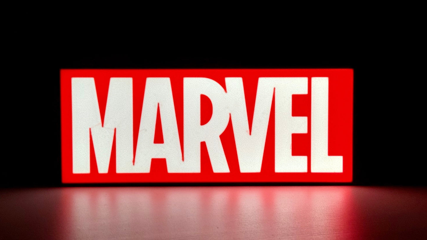 Marvel Inspired Light Box USB Powered Dimmable LED Lamp Superhero Room Decor Marvel Fans Gift