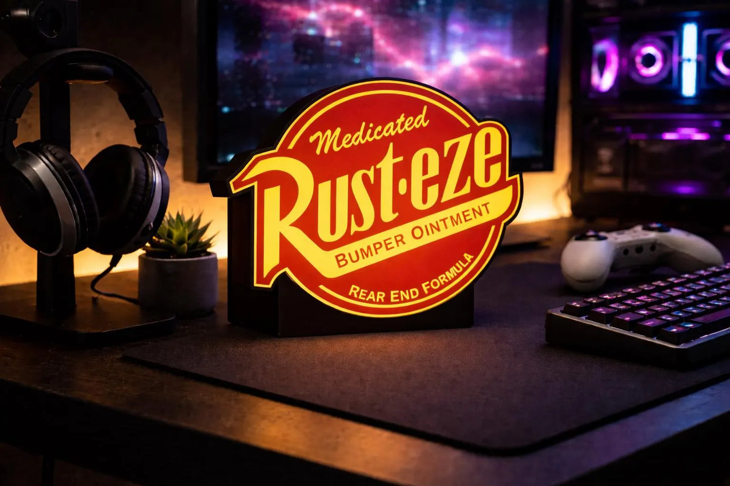 Cars Inspired Rusteze Light Box Pixar Style LED Night Light USB Powered Dimmable Lamp Movie Room Decor